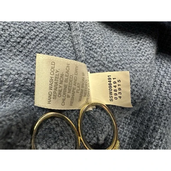 Pure Jill J Jill Sweater Womans XL Blue Knit Cowl‎ Neck Tunic Pullover Lagenlook - Picture 6 of 7